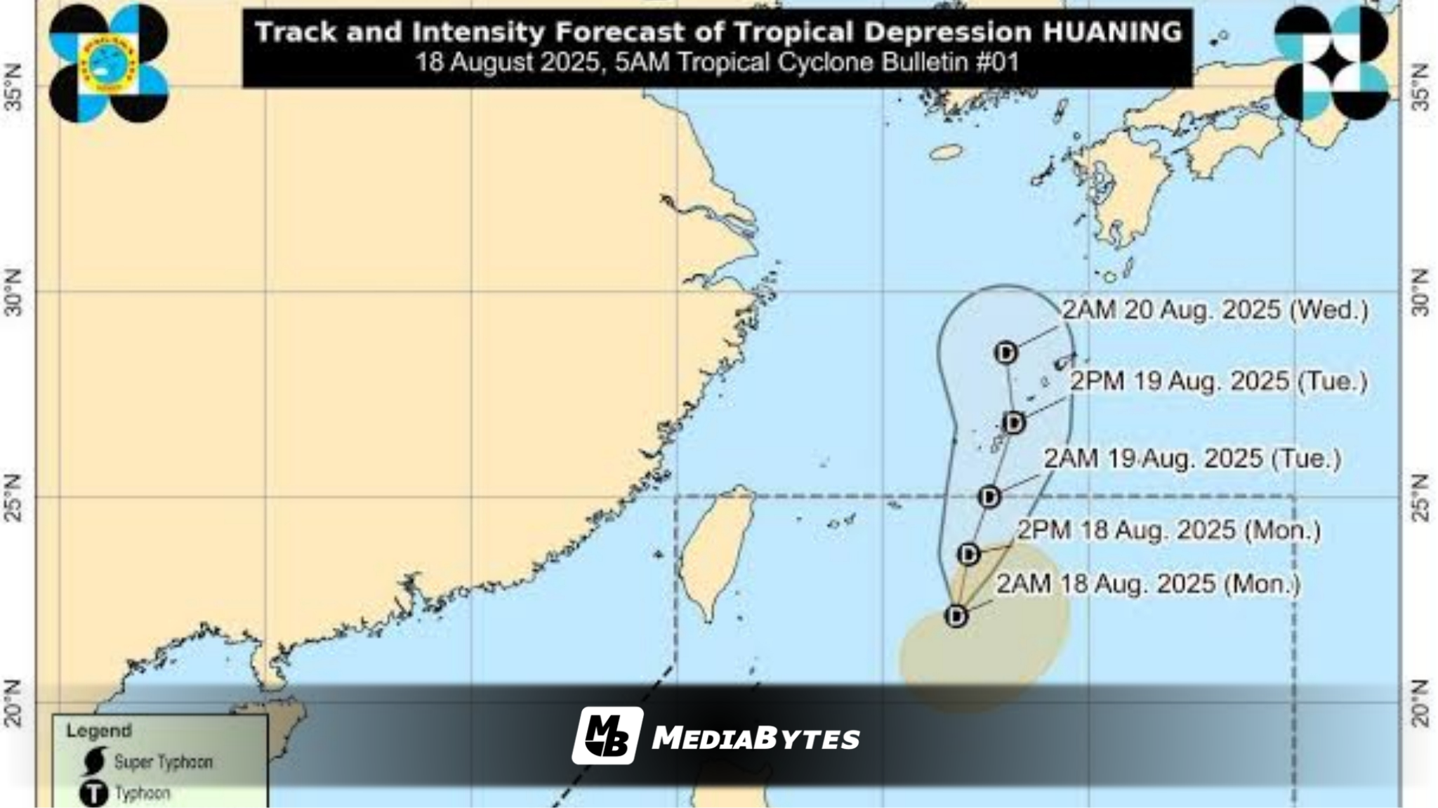TROPICAL DEPRESSION HUANING ENTERS PAR, TO EXIT BY TUESDAY
