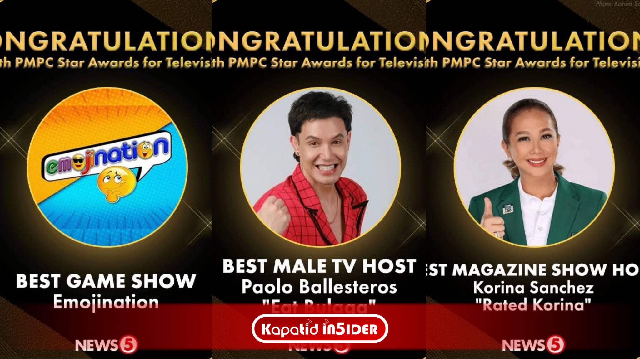 KAPATID STARS SHINE AT PMPC STAR AWARDS FOR TELEVISION