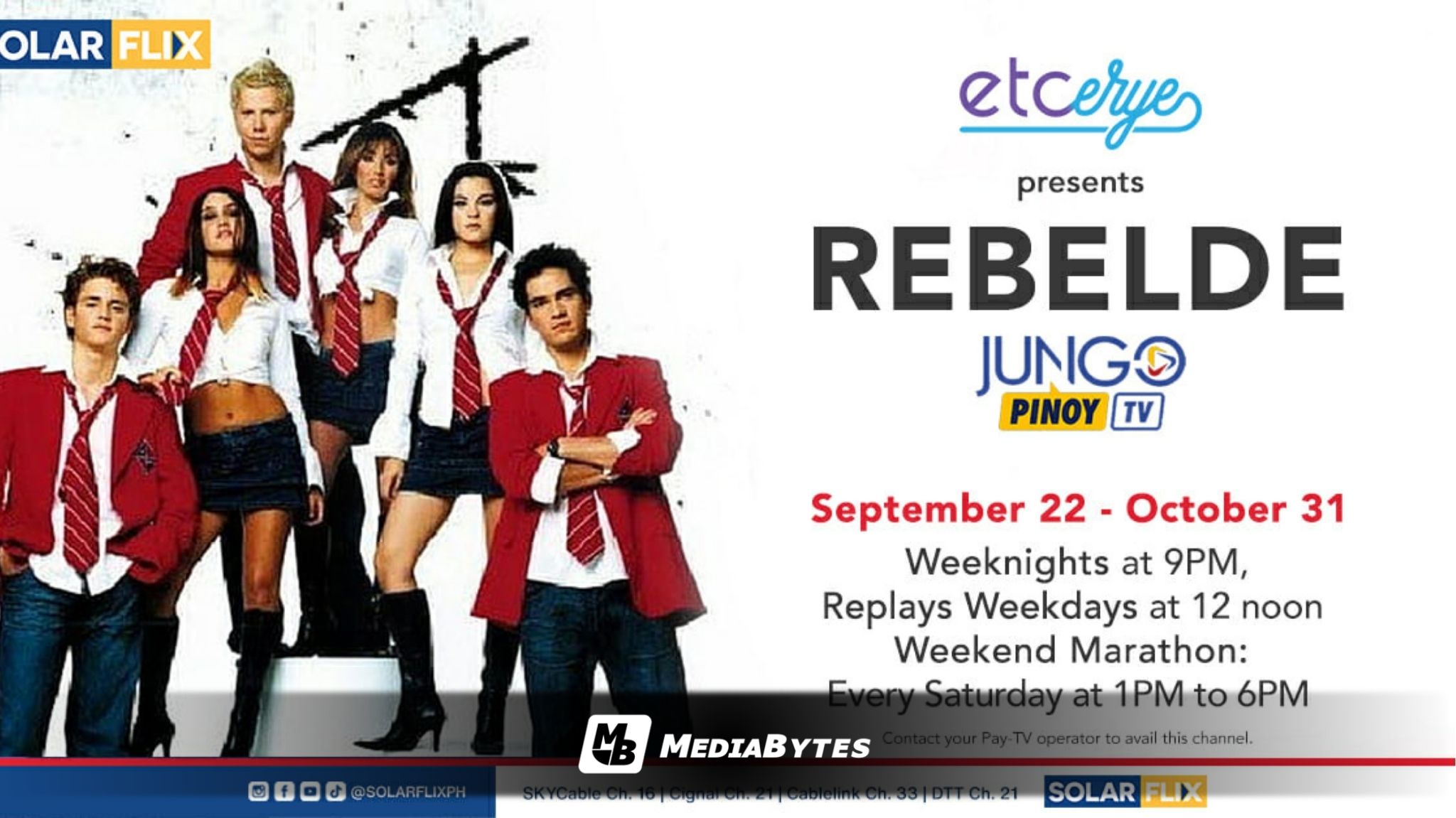 SOLARFLIX BRINGS BACK 2002 HIT MEXICANOVELA “REBELDE” THIS SEPTEMBER 22