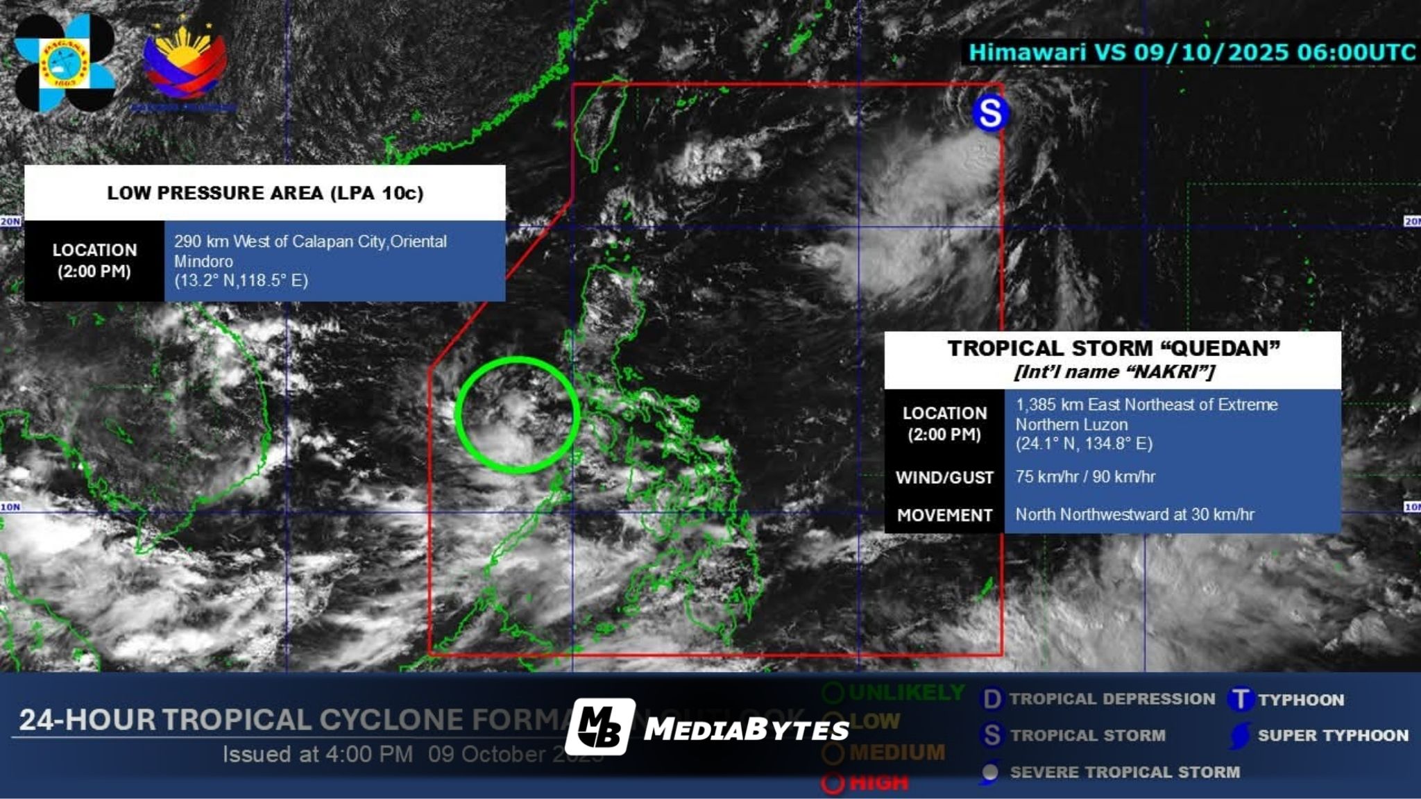 TROPICAL STORM “QUEDAN” ENTERS PH AREA OF RESPONSIBILITY — PAGASA