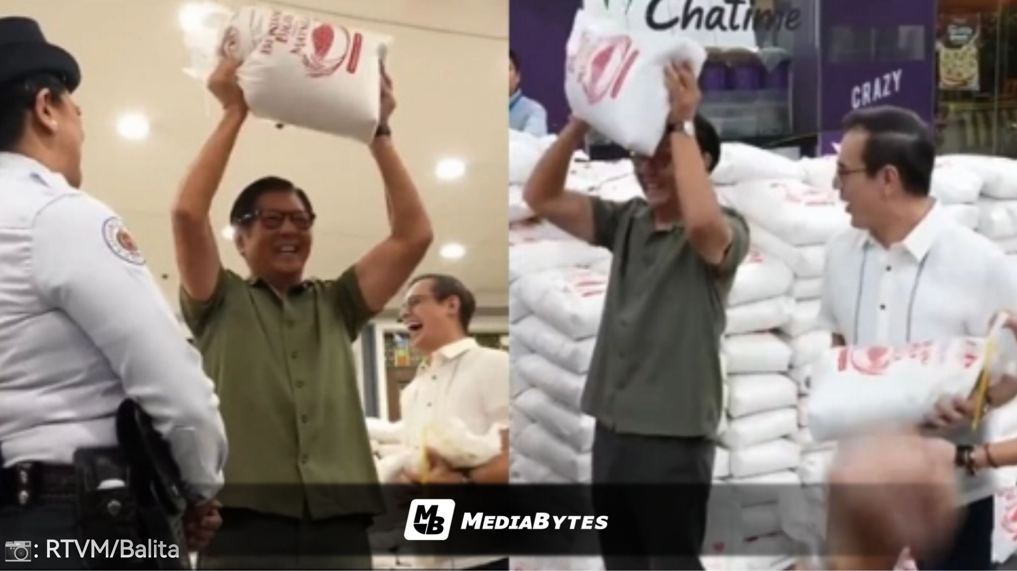 PBBM LIFTS RICE SACKS IN MANILA RELIEF PROGRAM